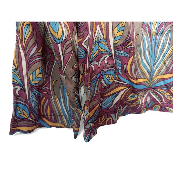 SFIZIO Nouveau Floral Turtleneck Top Italy Long Sleeve Keyhole Back S-M - Picture 11 of 11